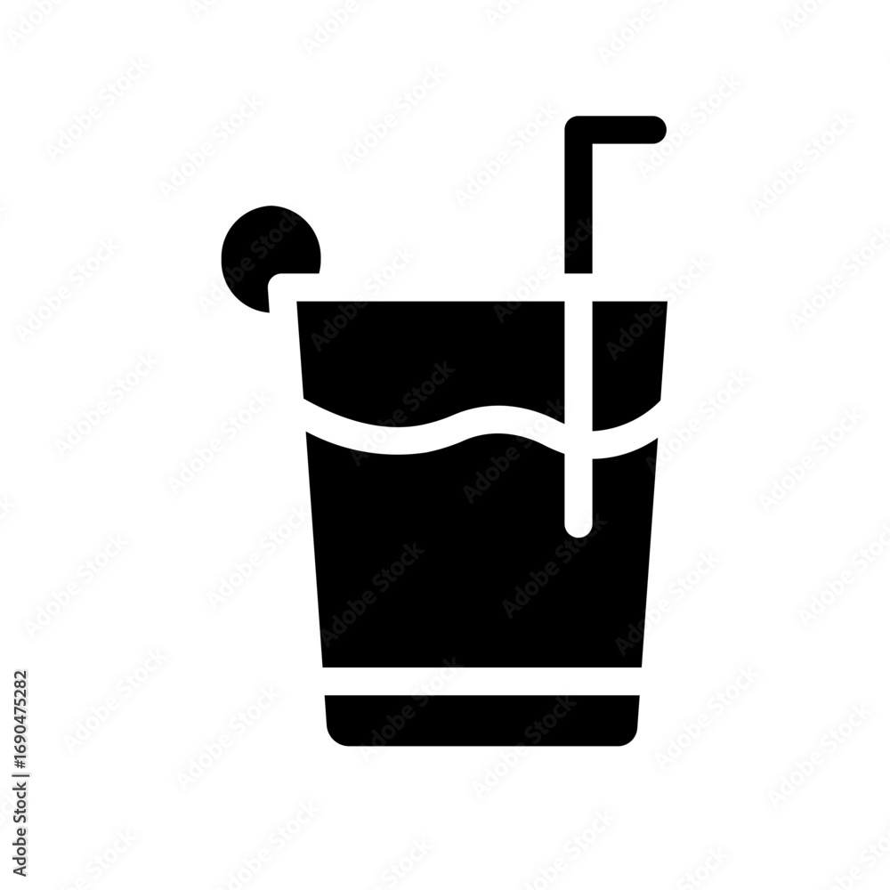 Obraz premium cocktail glyph icon
