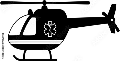 Ambulance helicopter vector icon