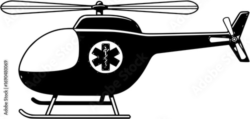 Ambulance helicopter vector icon