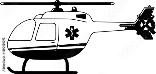 Ambulance helicopter vector icon