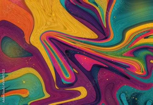 colorful abstract swirl – grainy fluid paint background