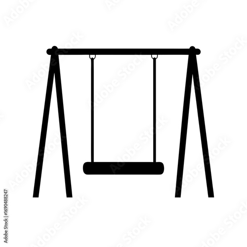 Playground Swing Silhouette Vector Flat and Clean