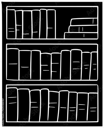 education illustration library silhouette bookshelf logo literature icon book outline school bookcase study knowledge read shelf collection day bookstore shape home vector graphic background