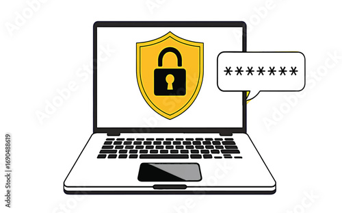 Secure Shield Protecting Personal Data with Password Encryption on a Laptop