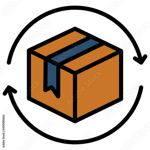 Return Package outline mixed icon