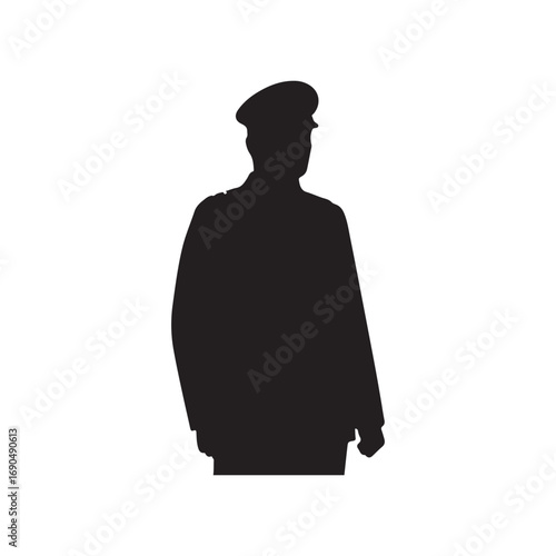Army commander silhouette vector icon illustration design on white background