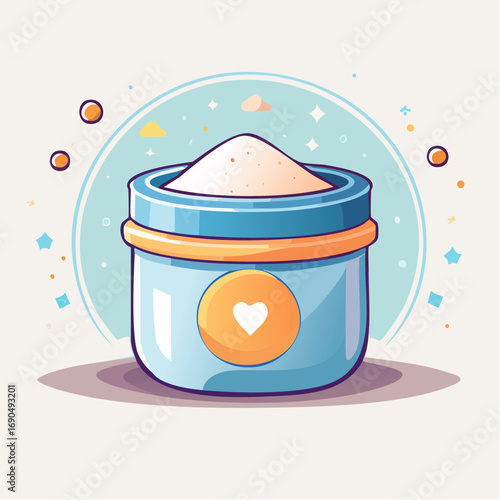 Cute Cartoon Jar Of Powdered Substance