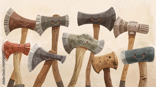 old rusty axe