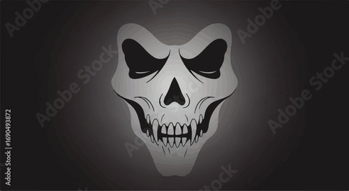 Menacing skull with sharp teeth and glowing eyes, evoking fear and danger