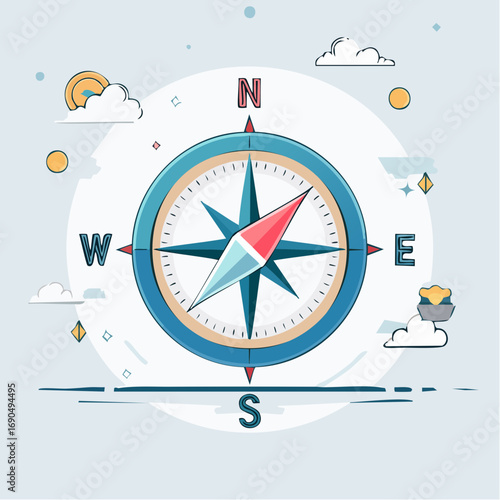 Simple Compass Graphic Design