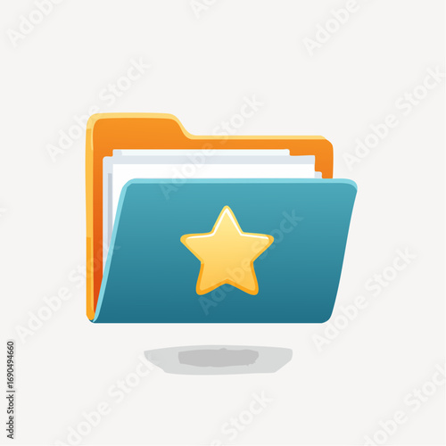 Digital File Folder With Star Icon