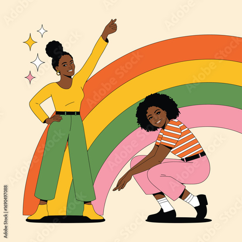 Vibrant colorful silhouettes of dancing people in dynamic poses on textured grunge background, energetic party scene vector illustration for music events, nightlife, celebration, and club promotions