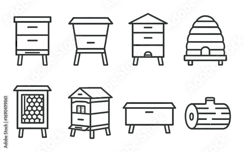 Variety of beehive illustrations