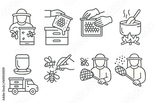Beekeeping process and tools: honey extraction and hive management techniques