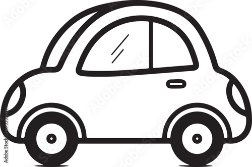 Black and White Car Line Art Illustration Minimalist Design for Transportation and Automotive Industry Projects and Educational Resources