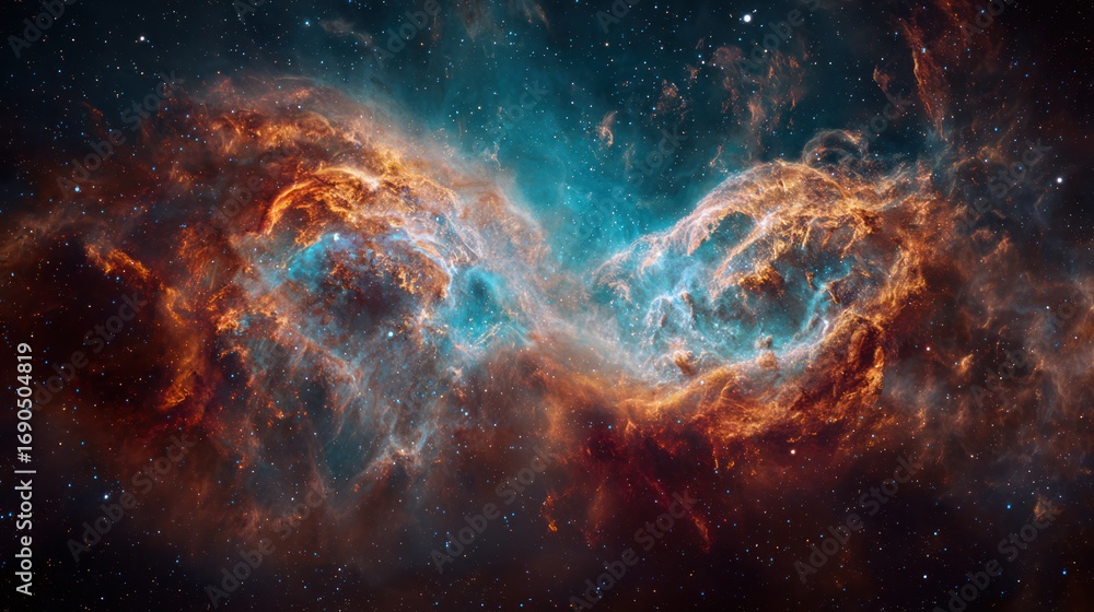 Obraz premium Cosmic nebulae pair