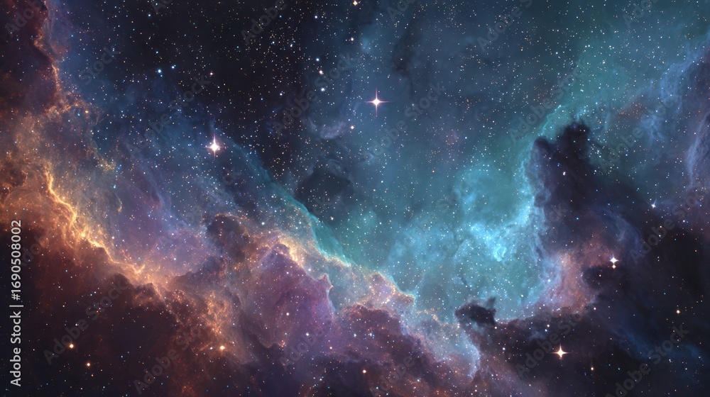 Fototapeta premium Colorful nebula space image