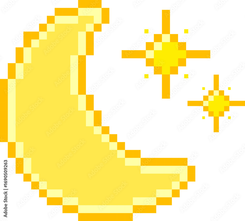 Obraz premium Moon Pixel Art