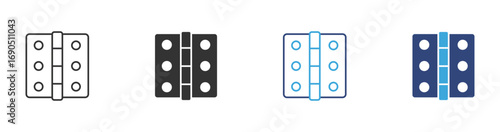 Door hinge construction hardware icons , vector illustration . 