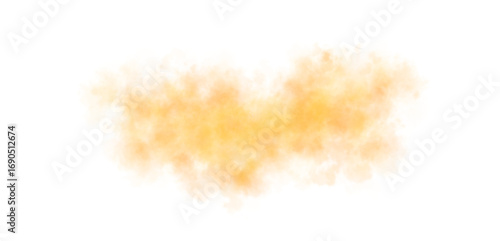 Abstract orange smoke cloud on transparent background, ideal for experimental mockup templates or bold visual effects. Perfect for posters, presentations, or layered background, use in edits.