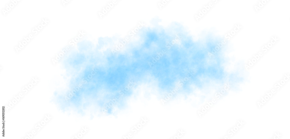 Fototapeta premium Abstract soft light blue smoke cloud on transparent background, ideal for experimental mockup templates or striking visual effects. Use in posters, digital scenes, or layered background