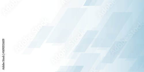 Subtle blue gradient background features translucent rectangle shapes, creating a clean, modern design with geometric depth and a minimalist, airy aesthetic