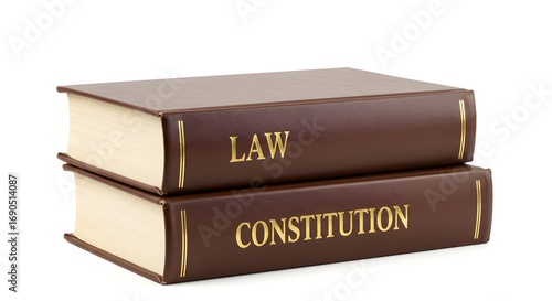 Legal Law Books Law Constitution Thick Leather Bound with Gold Text