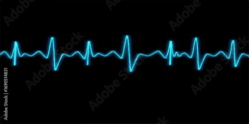 Medical monitor showing an abstract digital heartbeat wave on a cardiogram chart