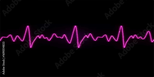 Medical heartbeat pulse on a digital monitor showing an ECG wave graph line