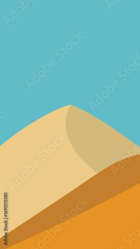 Abstract geometric desert landscape vector illustration stylized dune and sky scene