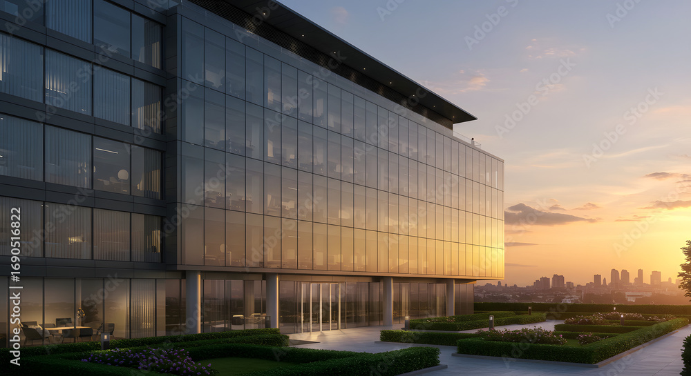 Obraz premium Modern Office and Residential Building Exteriors with Contemporary Architecture