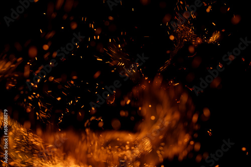 A black background with a lot of fire and smoke