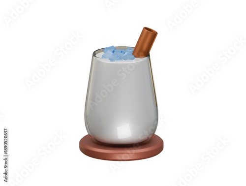 Horchata icon 3d illustration render