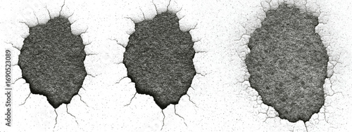 Abstract paint splash with black blot and grunge details