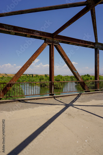Genc bridge on Bingol road built on Murat river in Turkey