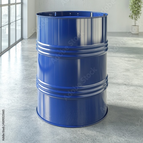 Wallpaper Mural Blue metal barrel standing inside a room Torontodigital.ca
