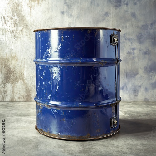 Wallpaper Mural Blue metal barrel standing inside a room Torontodigital.ca