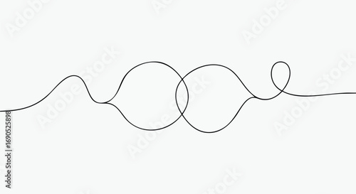 Elegant flowing line art with interconnected circles creates a modern minimalist design element for your next project