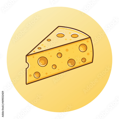 Vector Illustration of Cheese Portion with Fresh Dairy Food Design