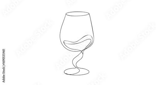 Elegant wine glass single line art for sophisticated designs and minimalistic elegance