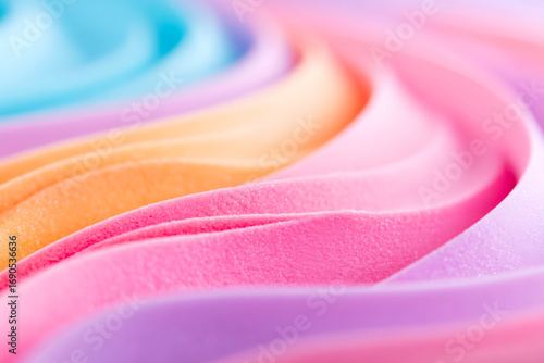 A dynamic and artistic abstract background with a layered pattern of colorful