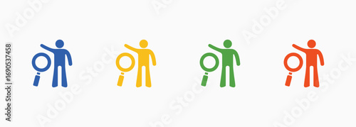 Research Icon Set Color Multiple Style Collection
