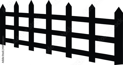  fence line art silhouette vector