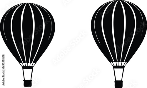 hot air balloon silhouette vector