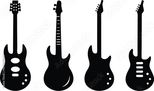 set of electric guitar icon