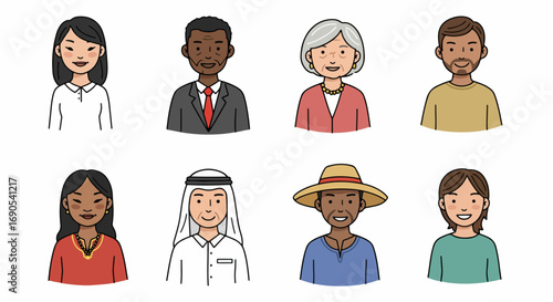 Diverse people headshots collection for website or app