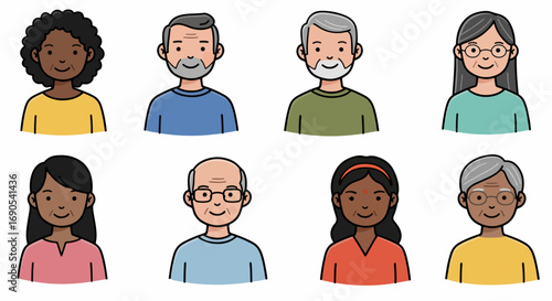 Diverse group of people headshots with smiling faces