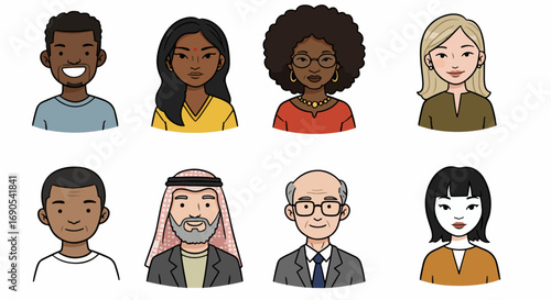 Diverse group of people headshots, various ethnicities