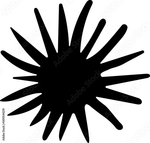 Starfish logo icon silhouette vector illustration, black starfish silhouette logo vector, sea animals starfish silhouette on white background.