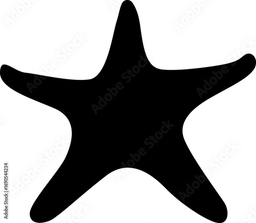 Starfish logo icon silhouette vector illustration, black starfish silhouette logo vector, sea animals starfish silhouette on white background.